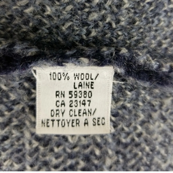 Talbots | 100% Wool Sweater Jacket Womens Blue & Grey Windowpane Size Large - Picture 5 of 7